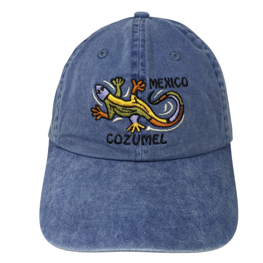 Mexico Cozumel Strapback Baseball Cap Blue One Size Adjustable Embroidered dkps